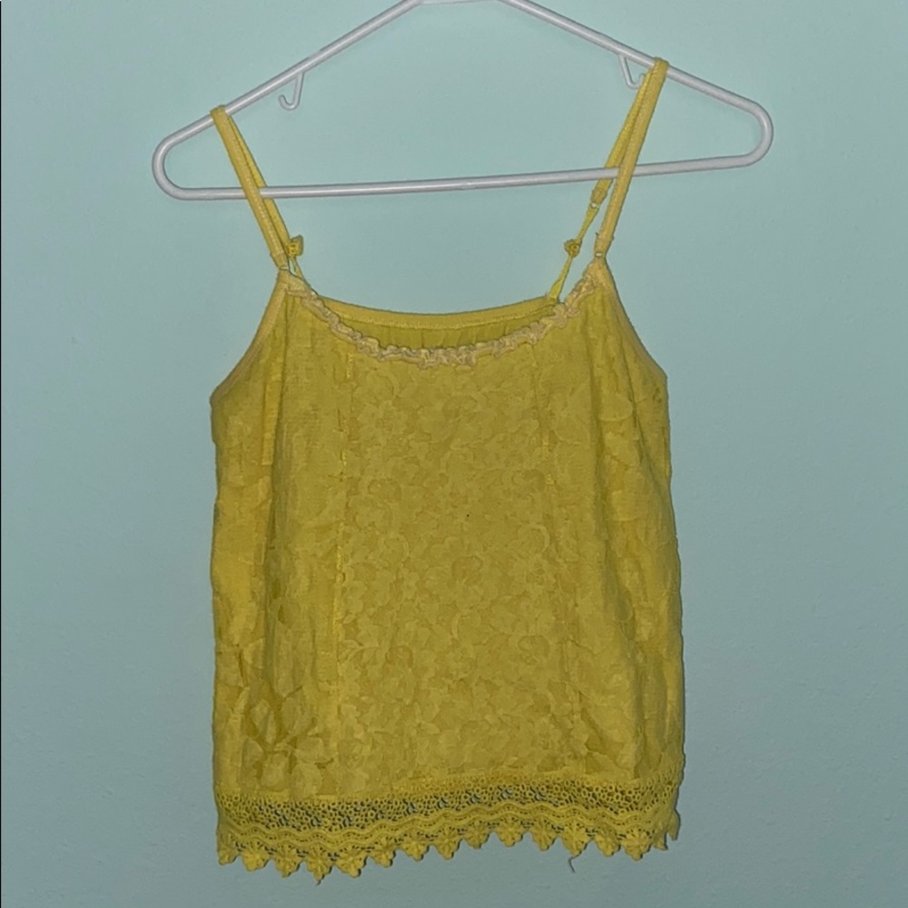 yellow tank top